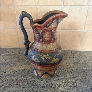 Vintage Style Multicolor Ceramic Pitcher